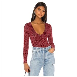 Lovers and Friends Saylor Bodysuit in Red Leopard